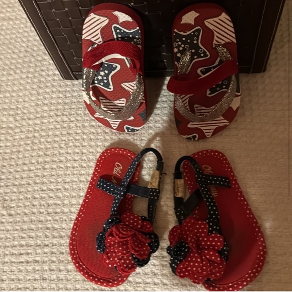 Patriotic Star and Polka Dot Baby Sandals - Picture 2 of 7